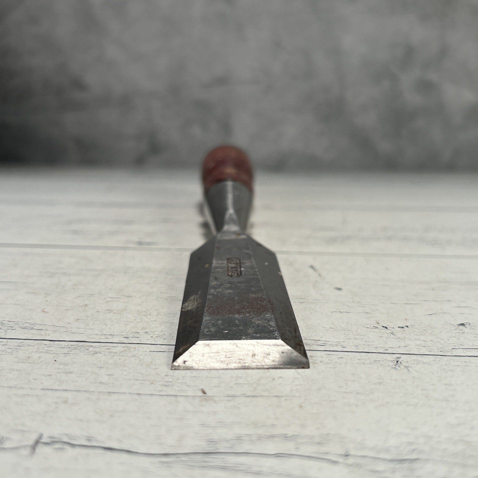 Vintage Stanley No 750 Bevel Edge Socket Chisel 1-1/4″ Wood Handle 1940s-1960s
