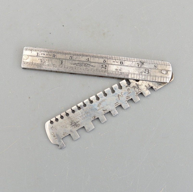 Vintage Andrews Toledo Imperial Wire Gauge 4-26 & Chesterman Rule Ruler