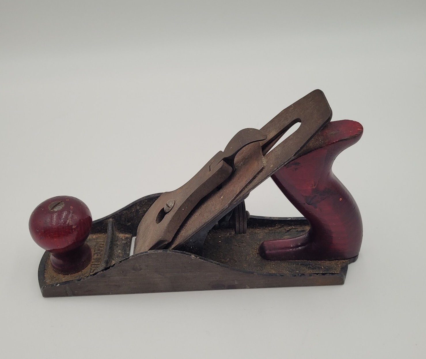 Vintage Hand Wood Plane 9″ Wooden Handle Used Condition No Visible Brand