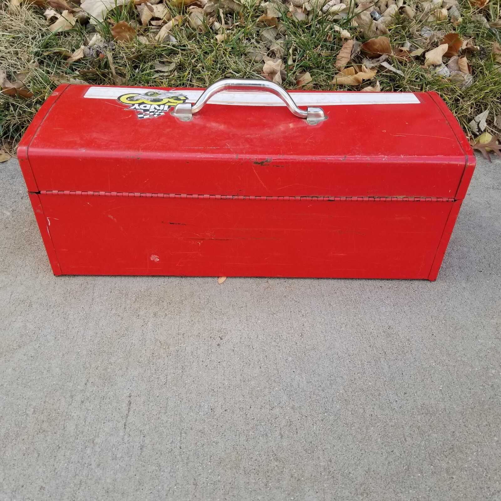 Vintage Vermont American Tool Box Red Metal 19″ Indy 500