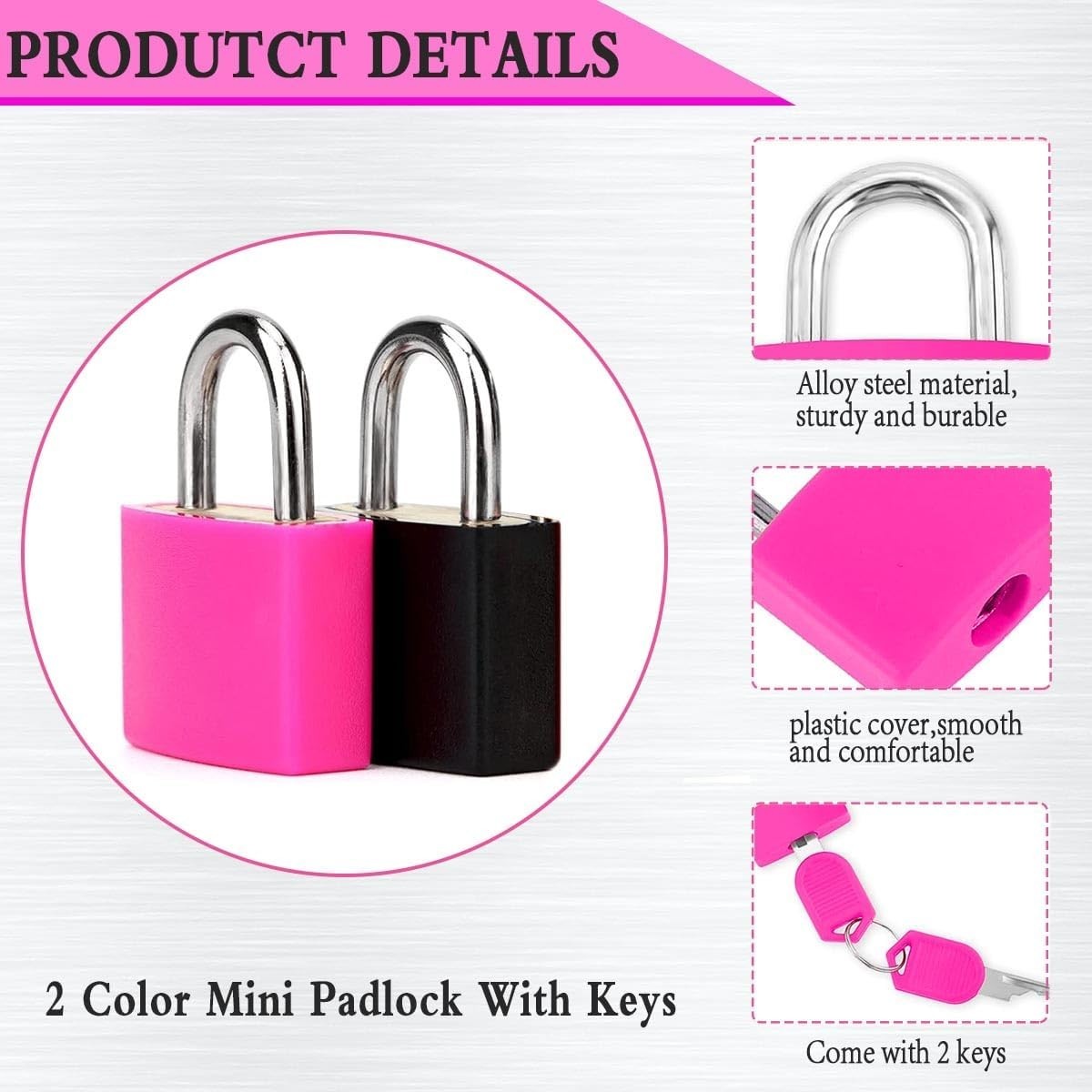 Durable Plastic-Covered Copper Padlocks – Perfect for Gym Lockers & Suitcases