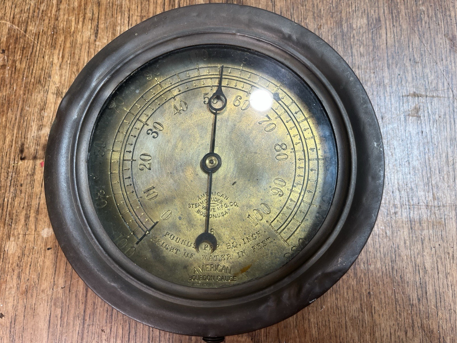 Antique American Steam Gauge Company Gauge Untested