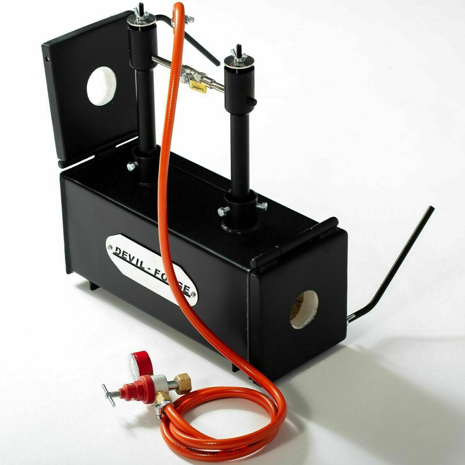 DEVIL-FORGE DFPROF2+2D Gas Propane Forge Farrier Furnace Burner Kiln +Tongs USA