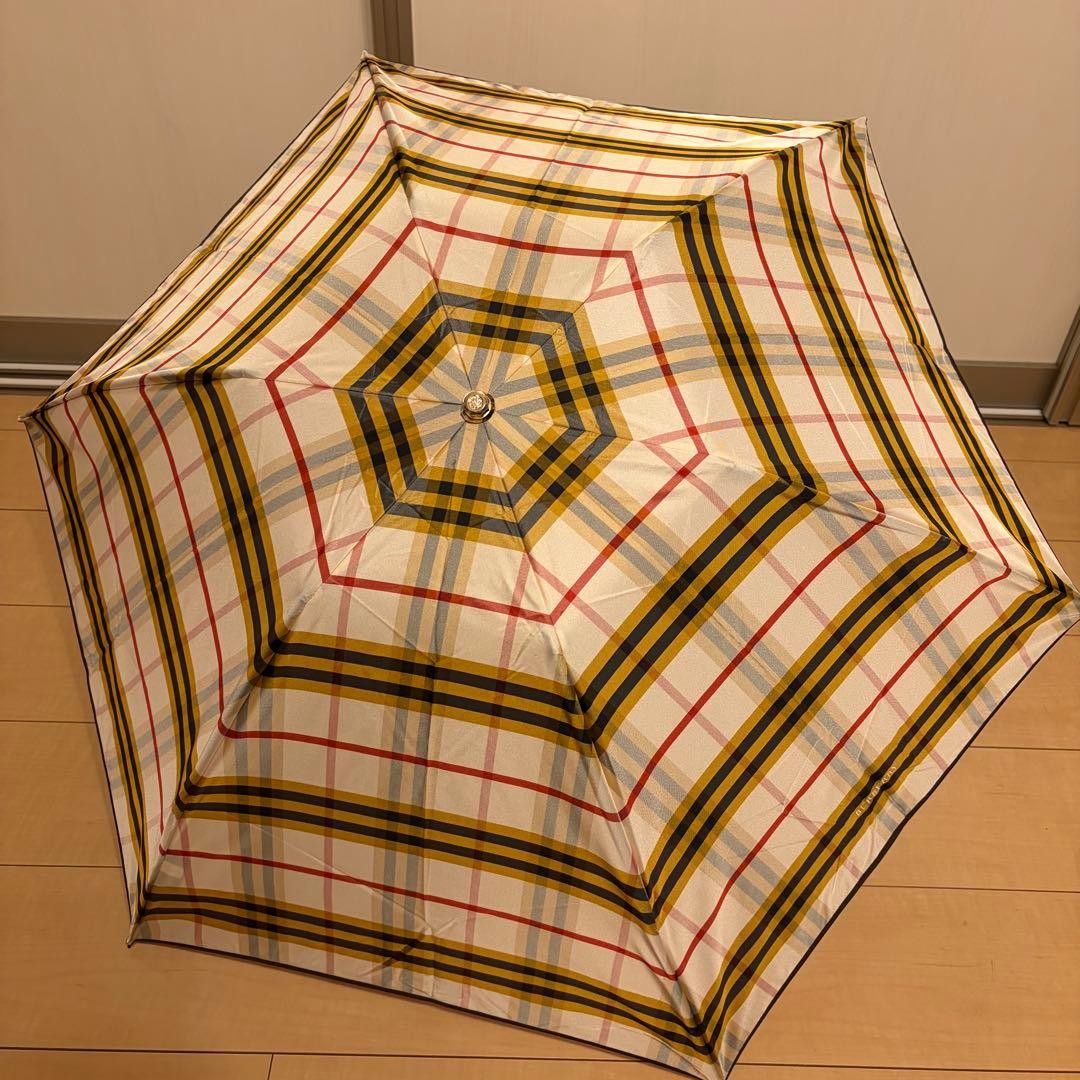 Burberry Folding Umbrella Check Pattern 25cm Length Stylish Used