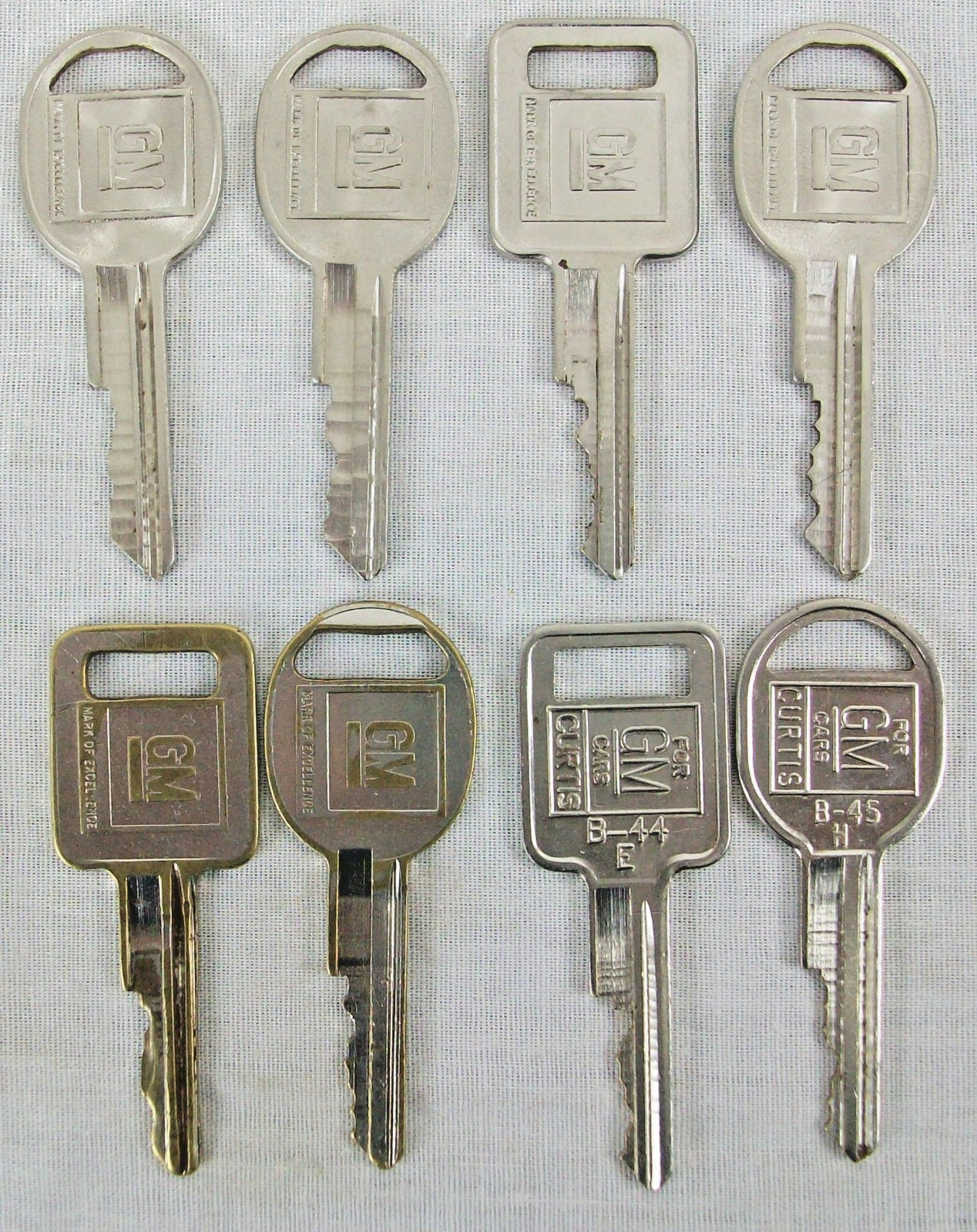 Vintage GM Keys Curtis A B J K