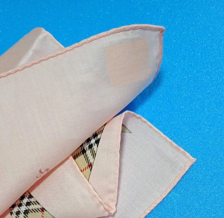 Burberry Vintage Handkerchief 50x50cm Lilac Nova Check Ribbon Used