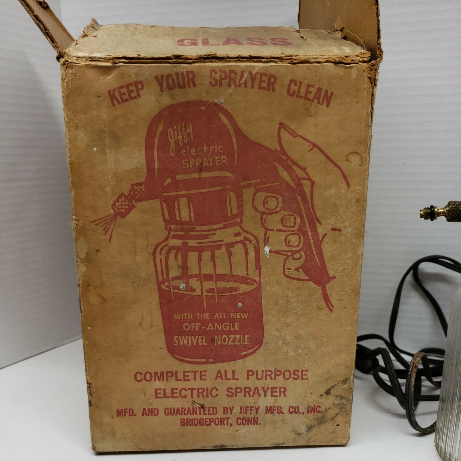 VINTAGE JIFFY ELECTRIC ALL PURPOSE SPRAYER Original Box. Off-angle Swivel Nozzle
