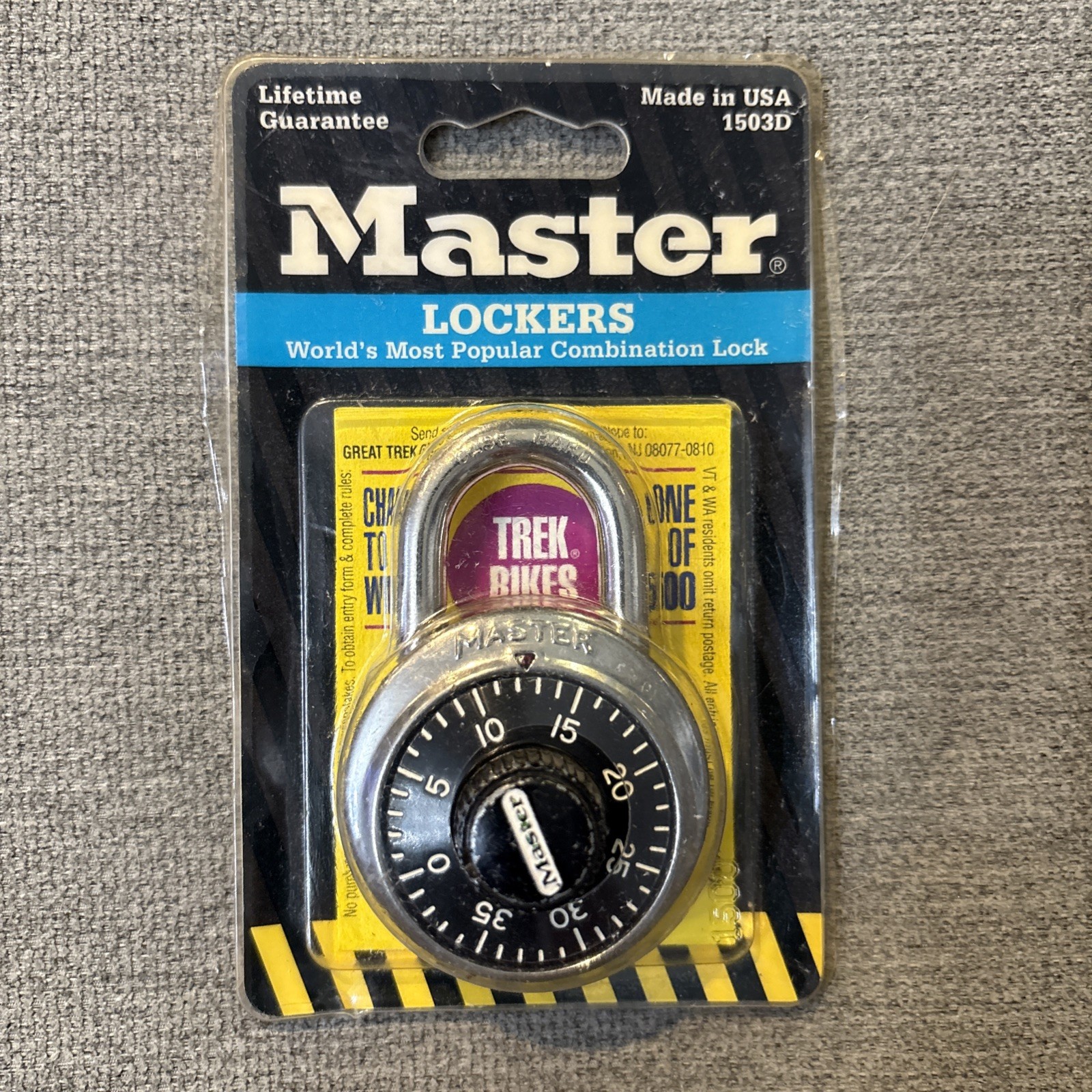 Vintage NOS Master Combination Lock 1503D Black Unopened