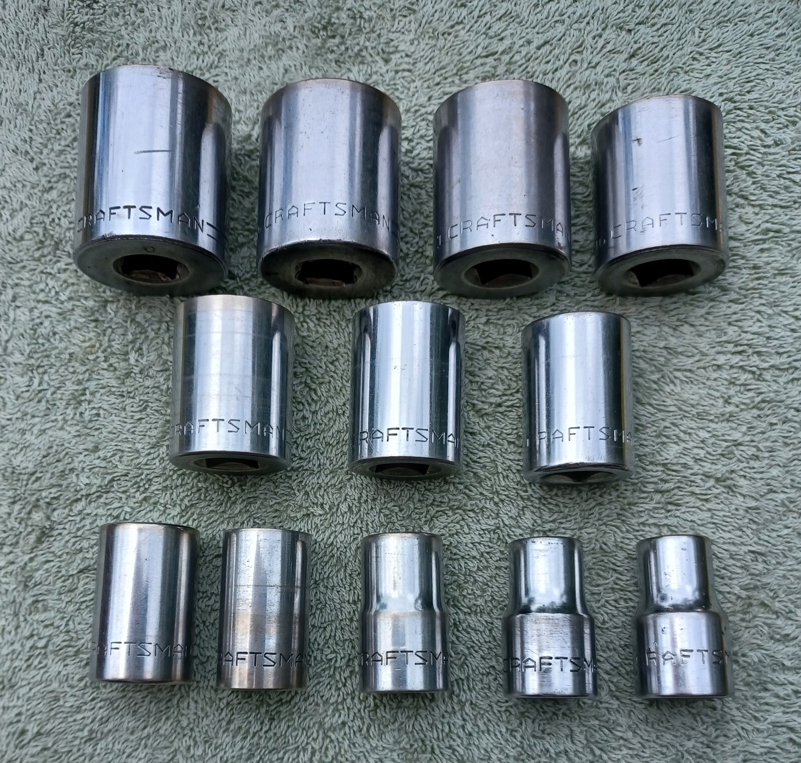 Vintage Craftsman Set 0f 12 SAE 12pt 1/2″dr =V= Sockets