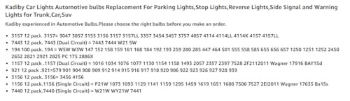 100 Pack 194A 194NA Bulb,T10 2825 168 158 12961 WY5W Auto Side KadibyBC-194A