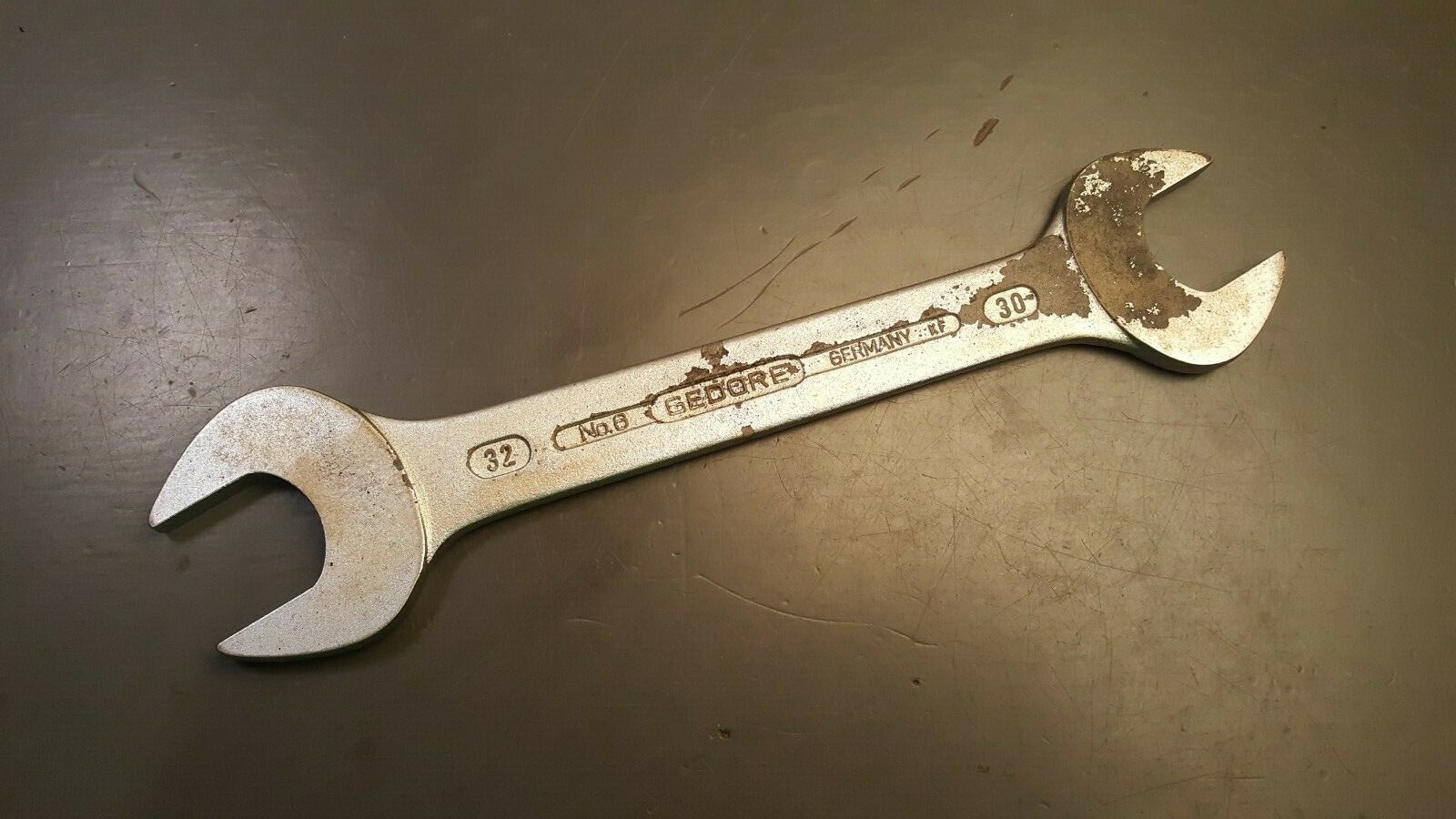 Vtg ​No. 6 ​​Gedore Wrench 30mm 32mm Open End Spanner 11.75″ L Made in Germany