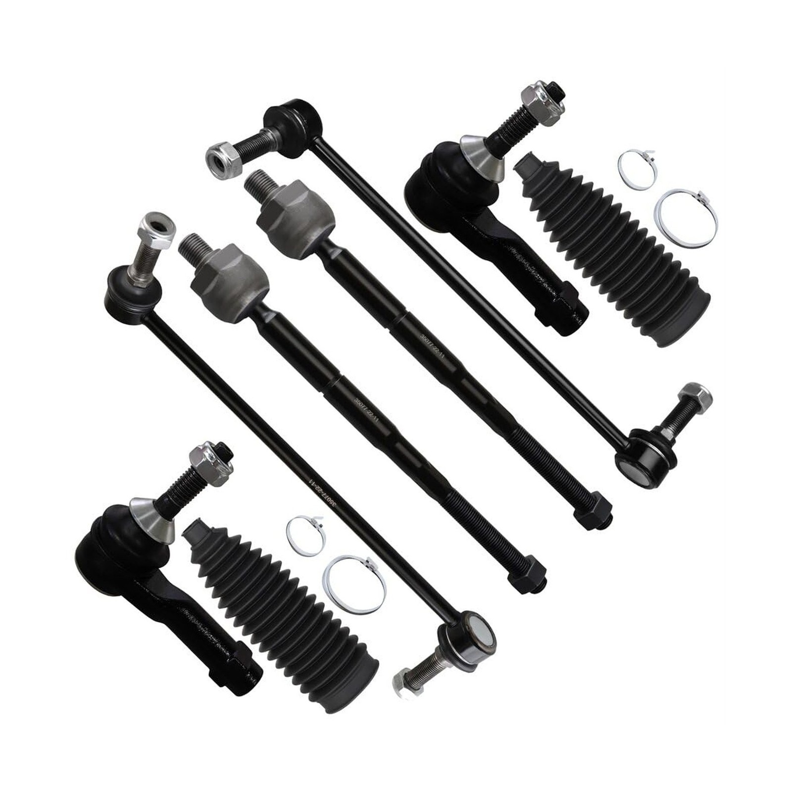 SCITOO 8pcs Front Suspension Kit Outer Inner Tie Rod End w/Boot Sway Bar End …