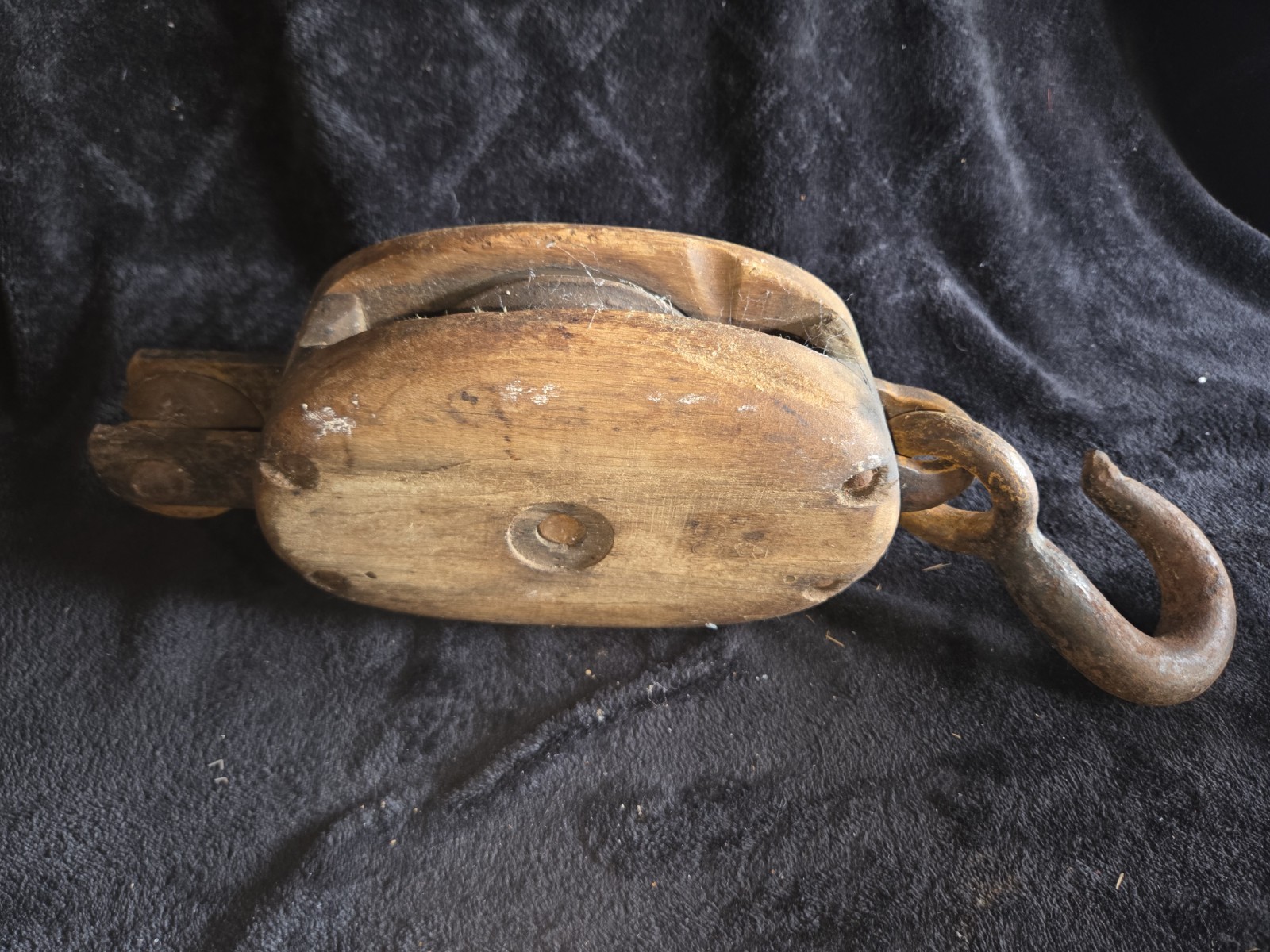 Vintage Antique Wood Steel Pulley – Barn Industrial Primitive Rustic Decor HUGE