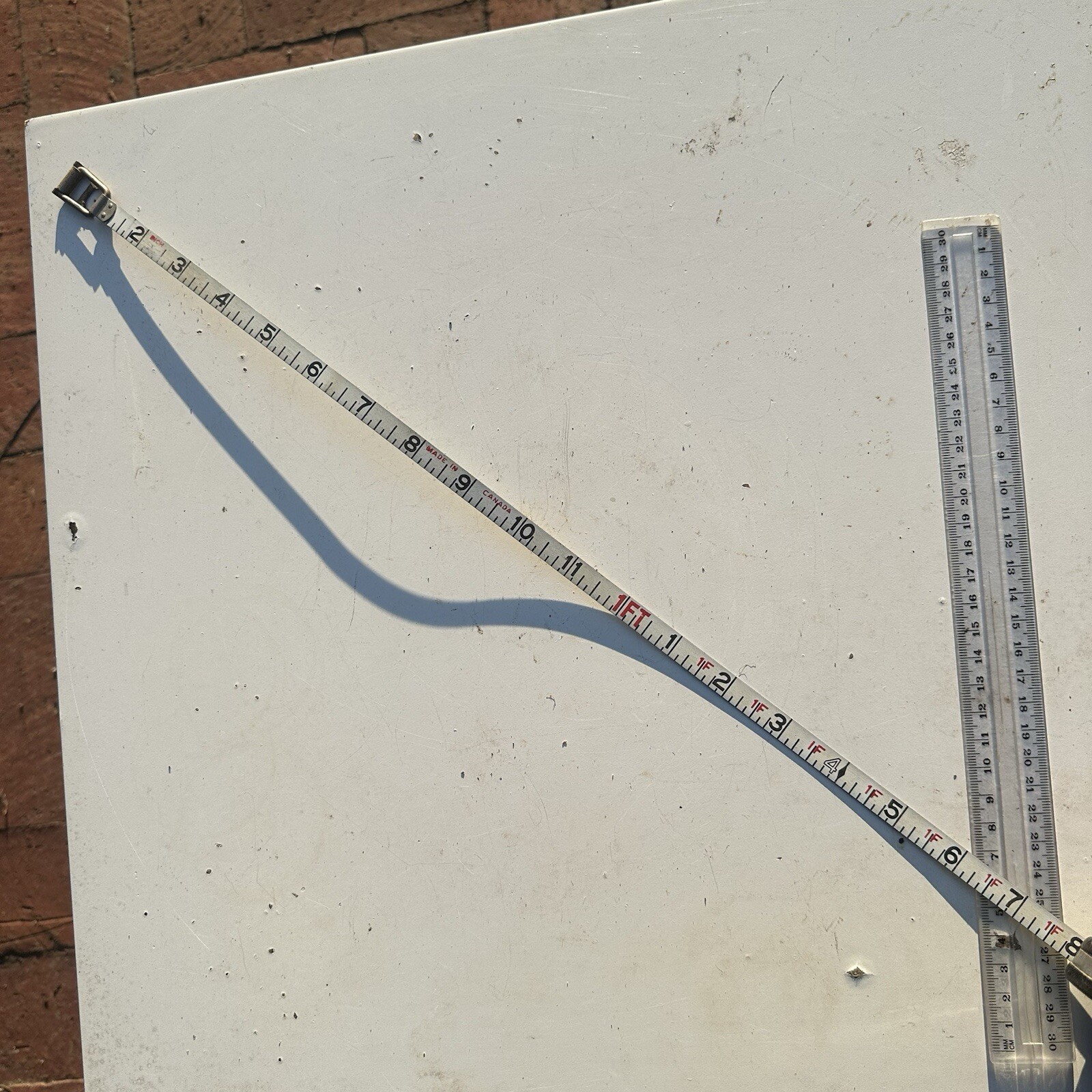 Vintage The Lufkin Rule Co. White Clad 10m 33ft Tape Measure As Is