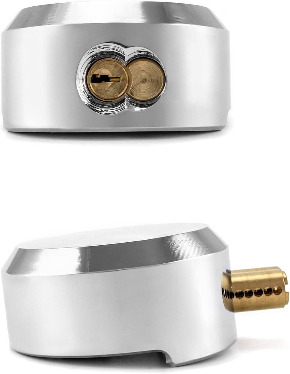 Heavy Duty Steel Puck Lock with Hasp Hidden Shackle for Trucks Gates Vans Doors.