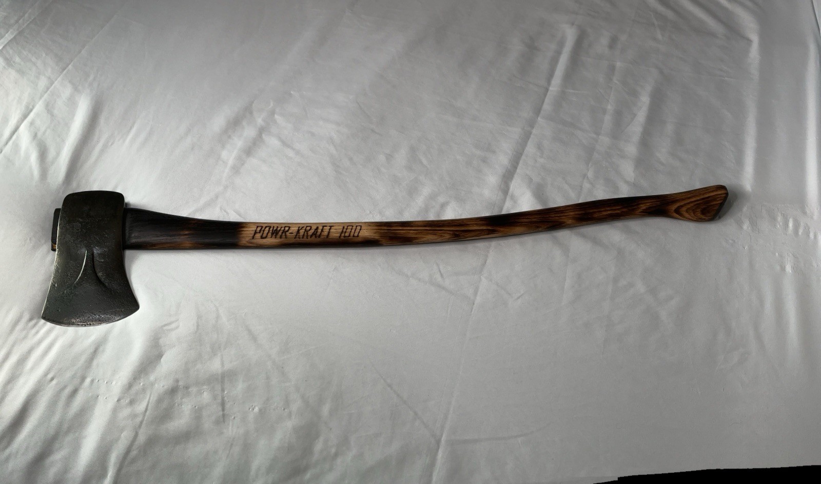 Powr-Kraft 100 Single Bit Axe Missouri Hickory Handle Montgomery Ward Vintage