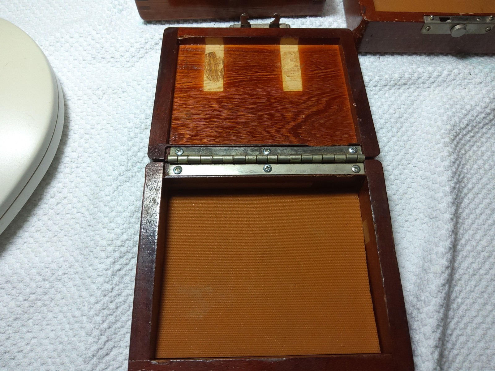 3 Vintage Pratt & Whitney Wood Boxes, Finger Jointed Corners 4 1/4”x5 1/4” EMPTY