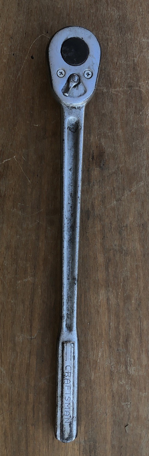 VINTAGE =CRAFTSMAN= 3/4 INCH DRIVE RATCHET =V= SERIES FORGED IN U.S.A. 19 & 3/4″