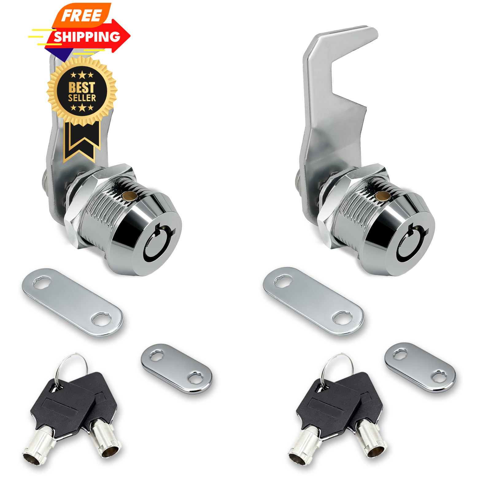 1Pack Toolbox Lock with Keys 5/8 Inch Cabinet Locks Keyed Alike Tubular Black