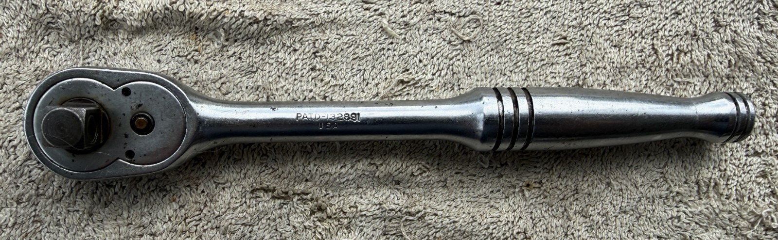 VINTAGE SNAP-ON 3/8 IN DRIVE RATCHET NO. F-710A, PATD-132891 WITH OIL PORT