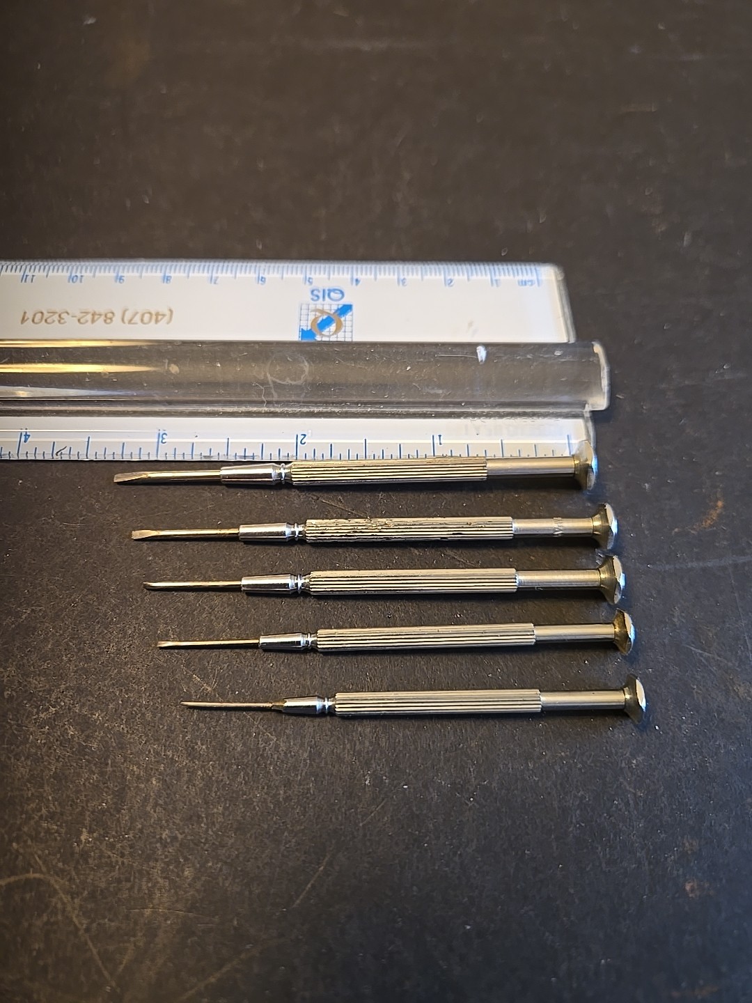Vintage 5 Piece Jewelers/ Mini Micro Flat Blade Screwdriver Set