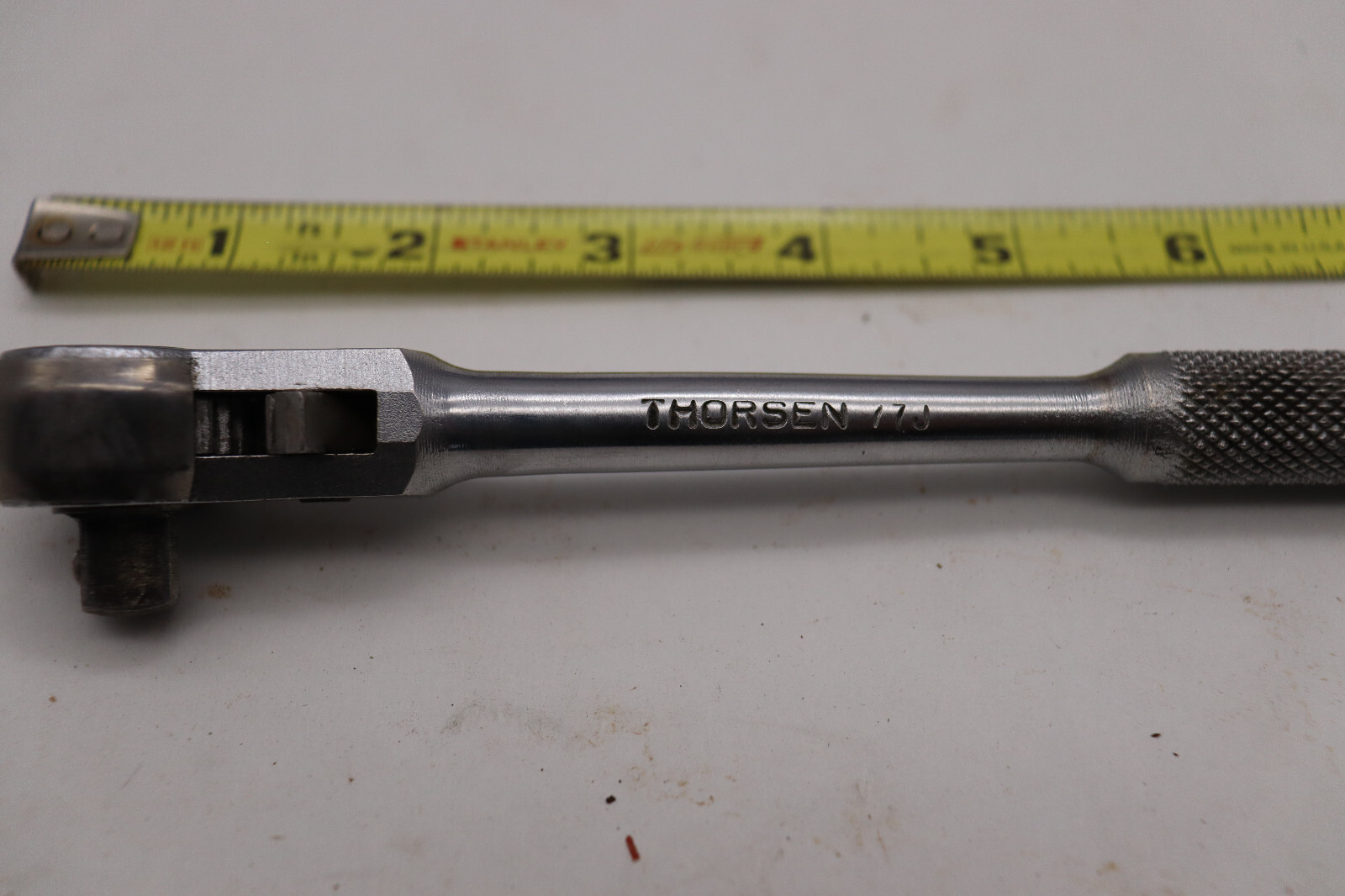 VINTAGE THORSEN 3/8″ DRIVE OPEN GEAR RATCHET NO. 77J Made in USA 7-1/2 Inch Long