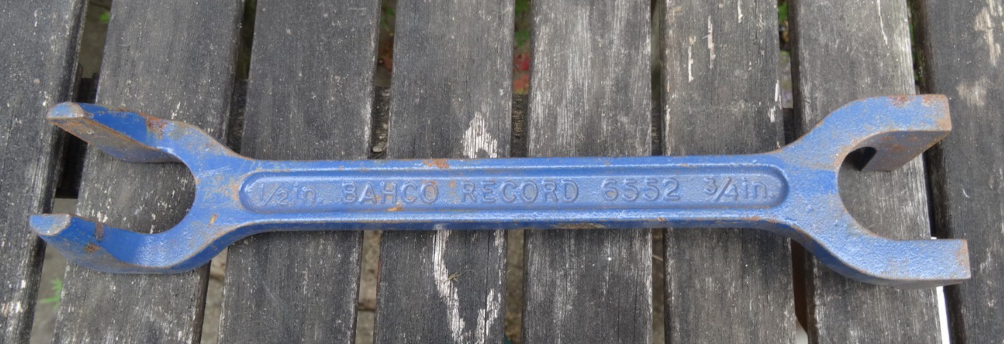 BAHCO RECORD 6552 WRENCH 1/2in ,3/4in made in England