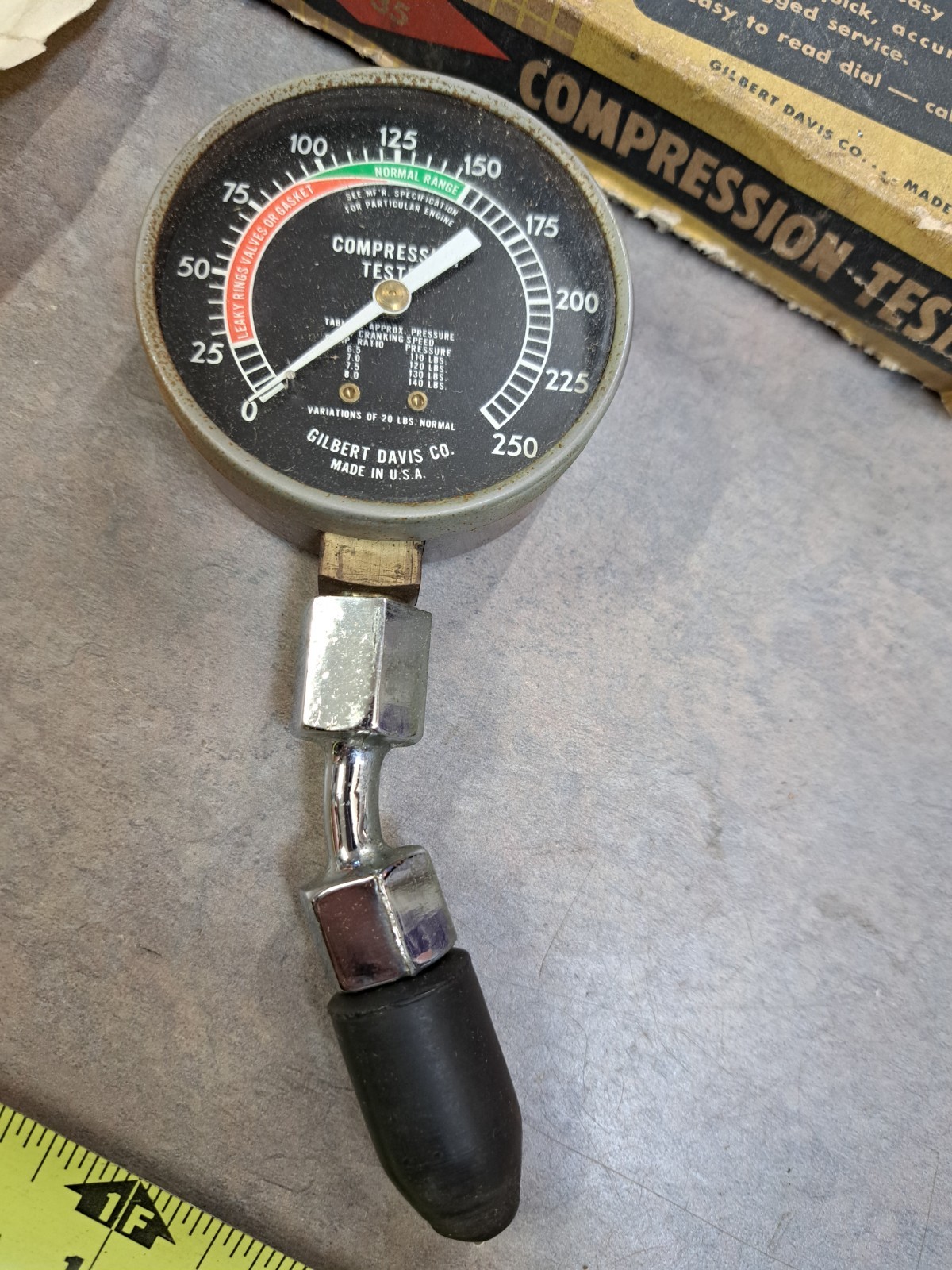 Vintage Gilbert Davis Compression Gauge Tester Model No. 35
