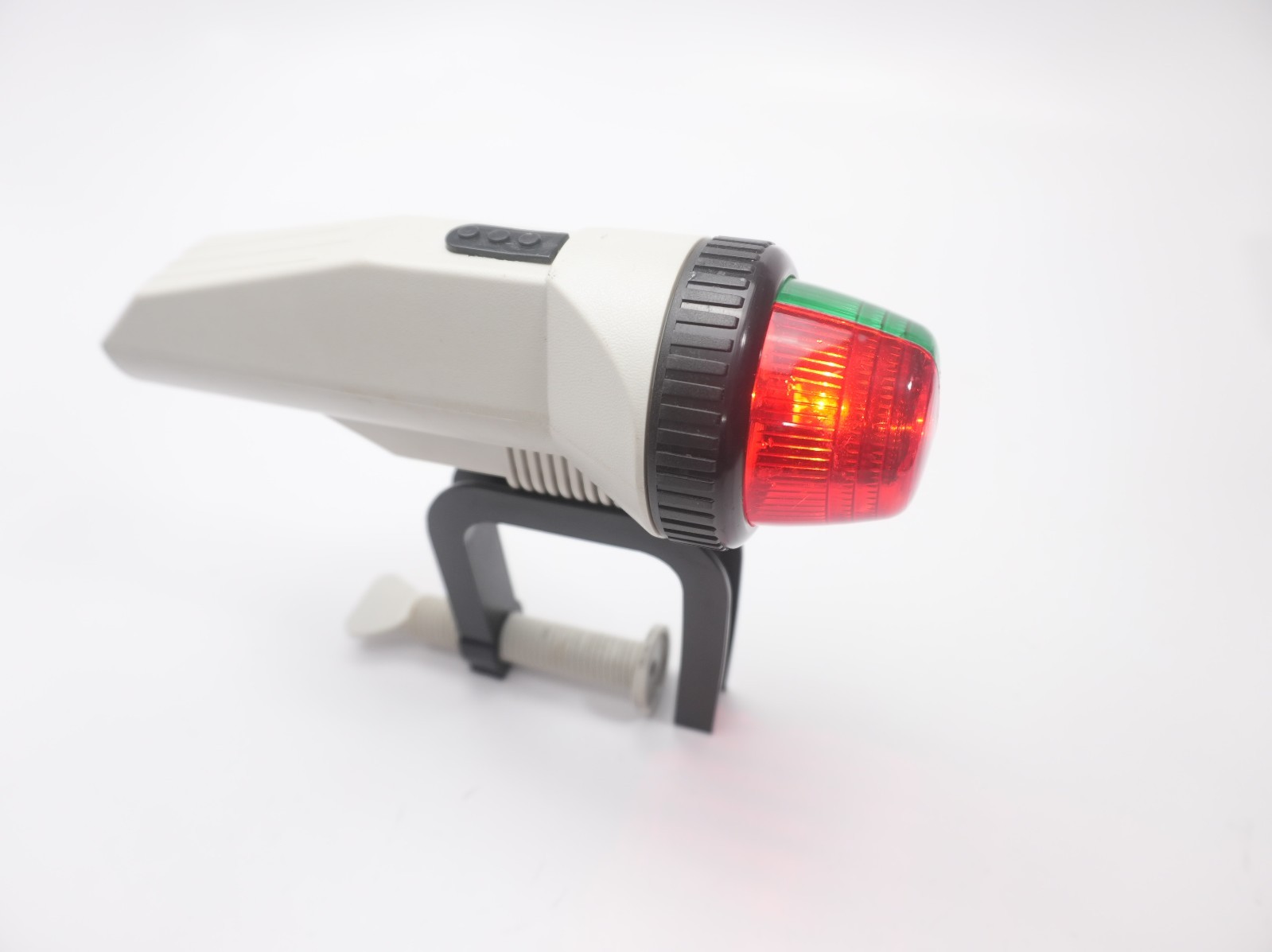 Vintage Plastic Clamp On Marine Boat Light Flashlight Red Green