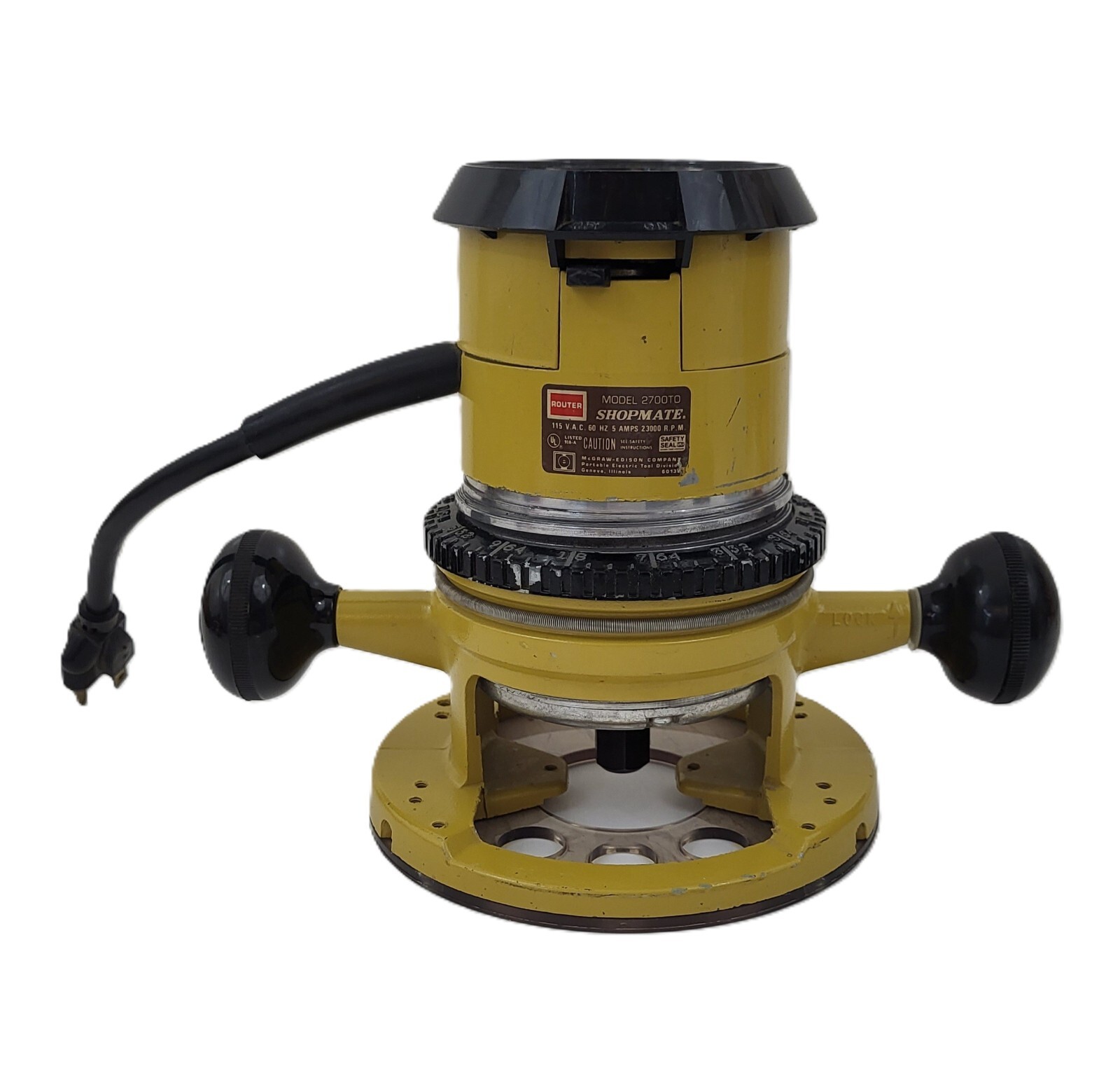 McGraw Edison SHOPMATE Model 2700T0 Router 23000 R.P.M