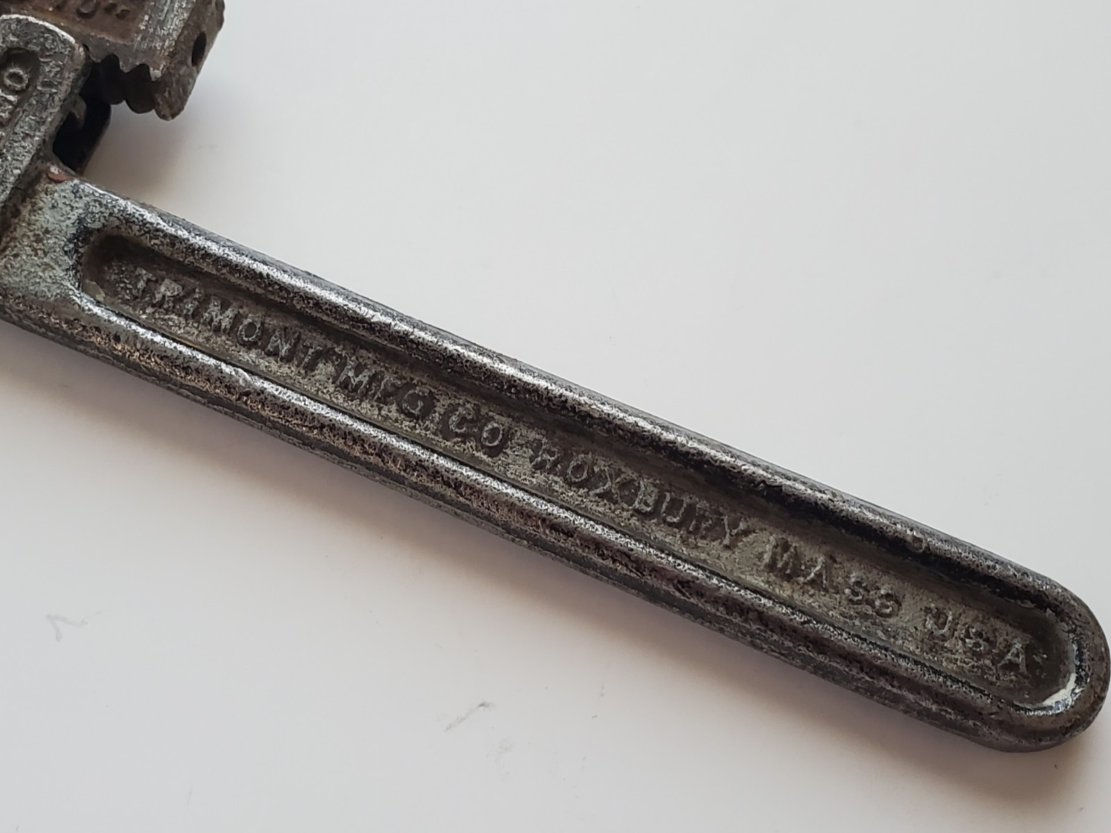 Vintage TRIMO 10″ Adjustable Pipe Wrench, Trimont Mfg Co, Roxbury Mass USA