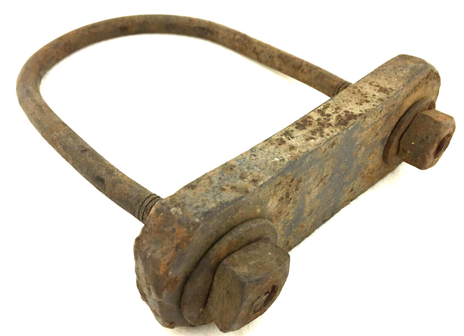 Threaded U-Bolt With Plate Washers Nuts 1850-1899 Iron 6″ Vintage Antique