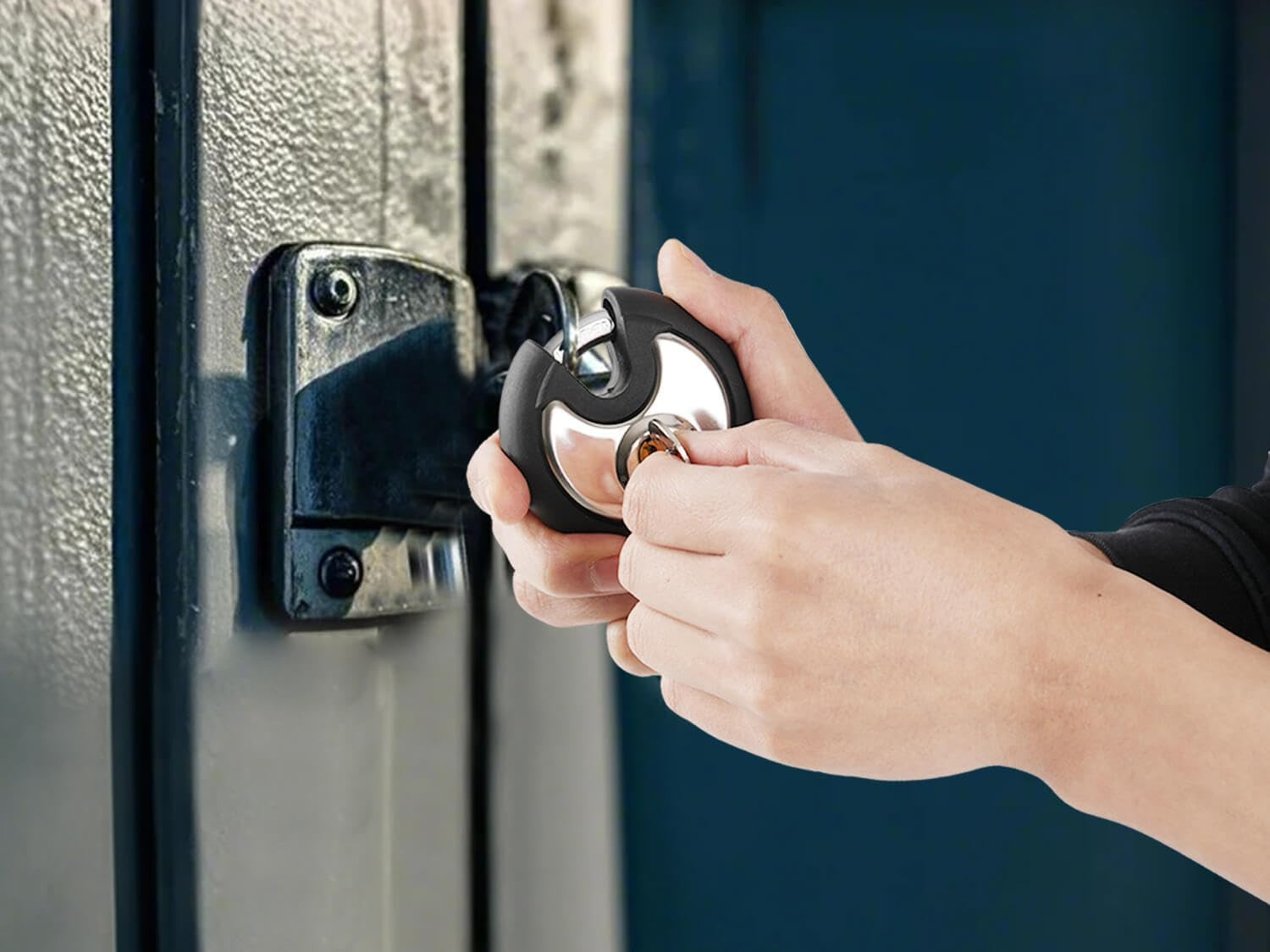 DAYGOS Outdoor Padlock for Storage Unit, Waterproof Stainless Steel Disc Lock wi