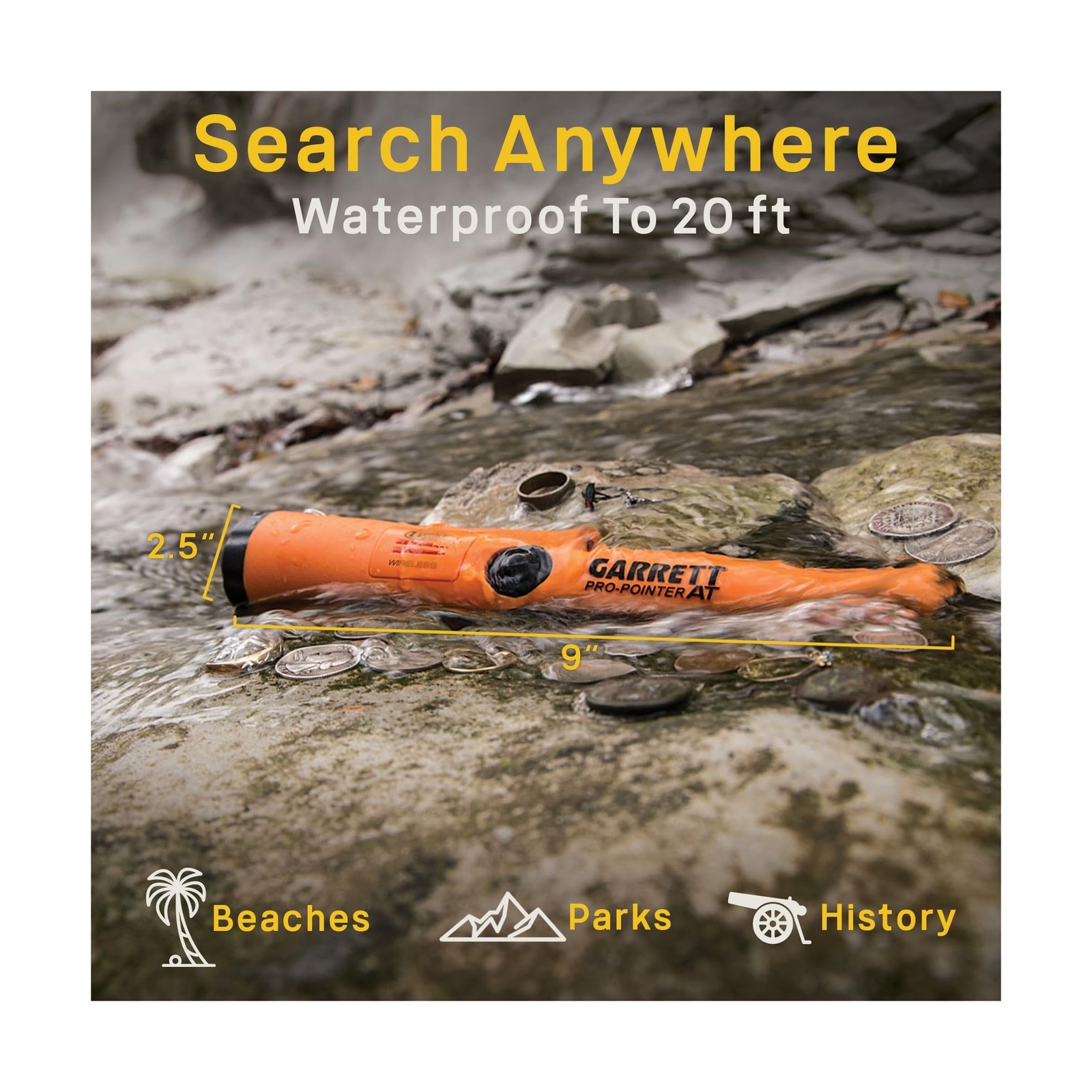 Garrett Pro-Pointer A.T. Z-Lynk Wireless Pinpointer – Made in The USA – 20