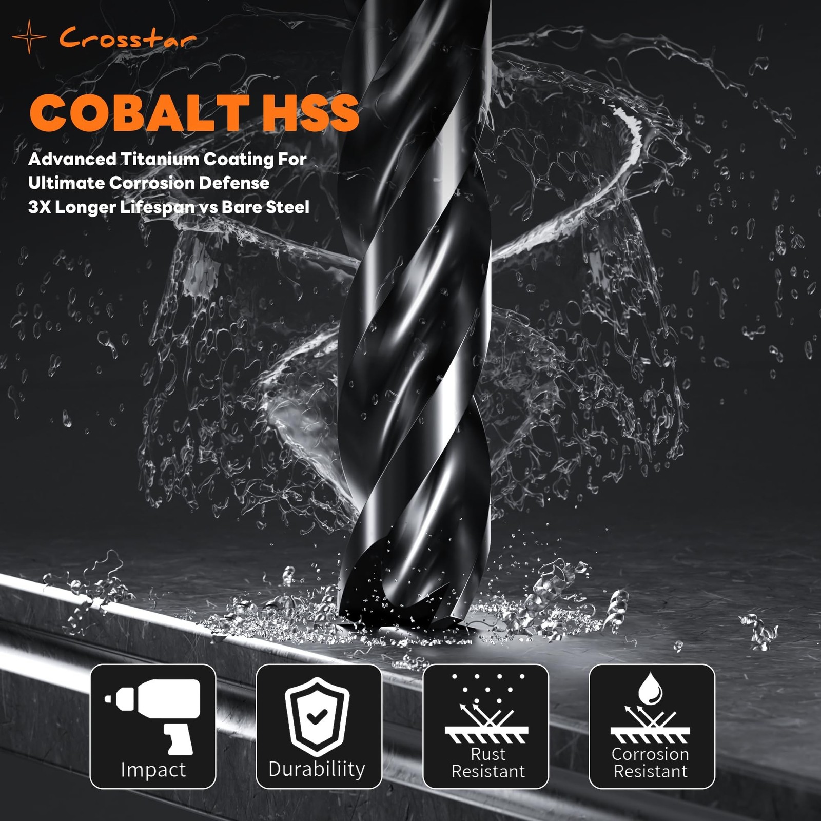 Crosstar M35 Cobalt Drill Bit Set for Hardened Metal & Stainless Steel – 21pc…