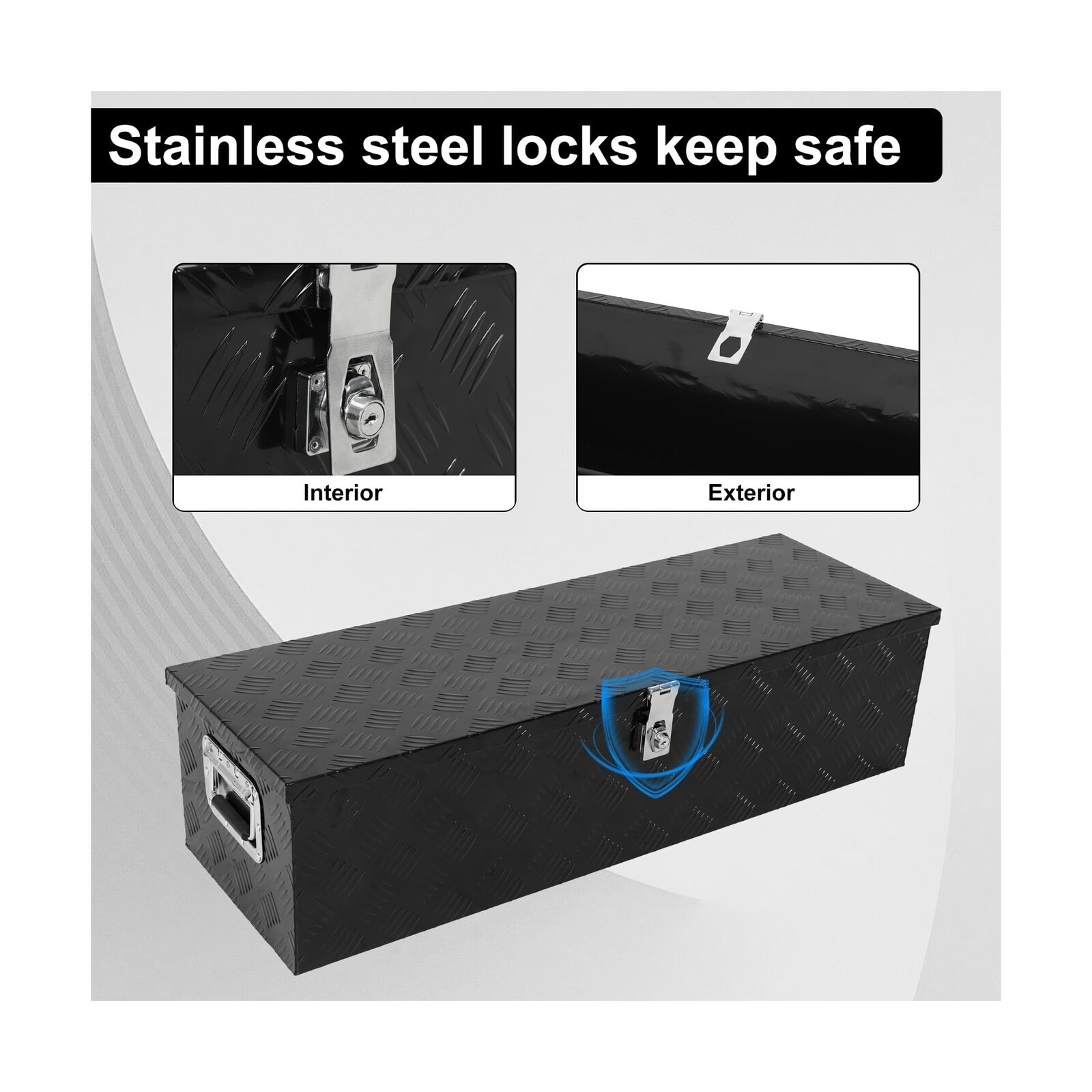 confote 39 Inch Truck Tool Box Aluminum Stripes Truck Bed Tool box for Truck,…