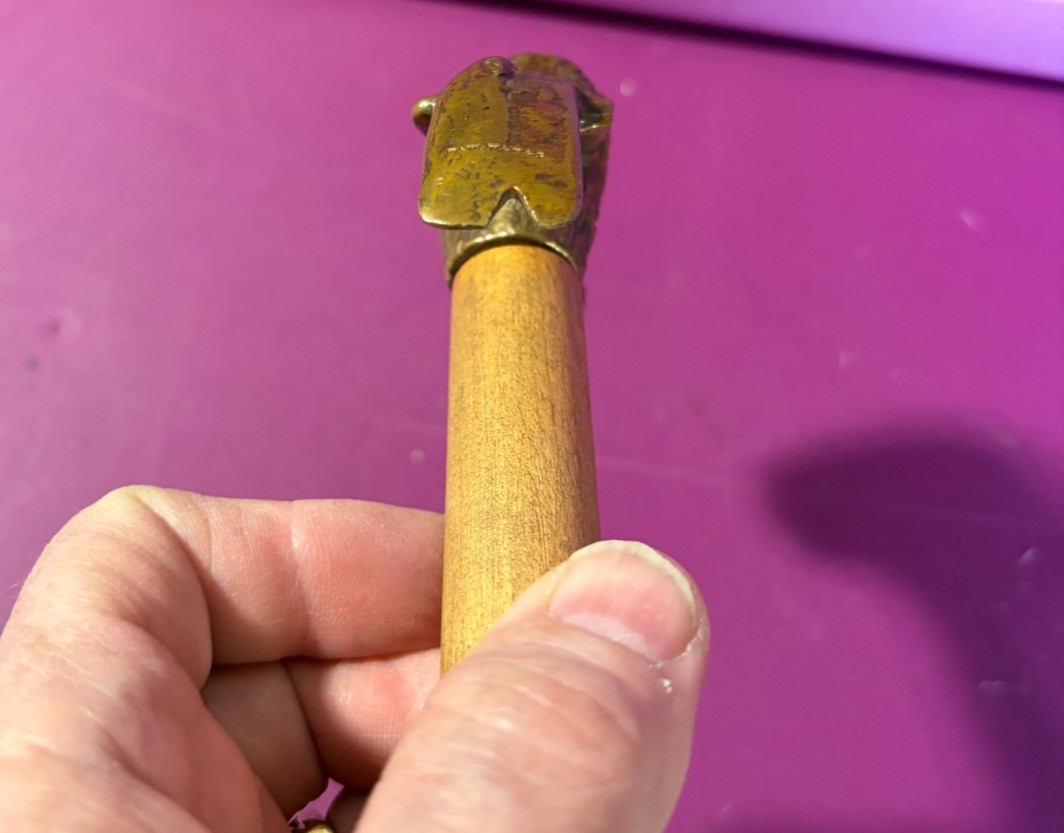 Mitteldorfer Strauss 1920s Bronze Goat Head Hammer w/pat. number & orig. handle!