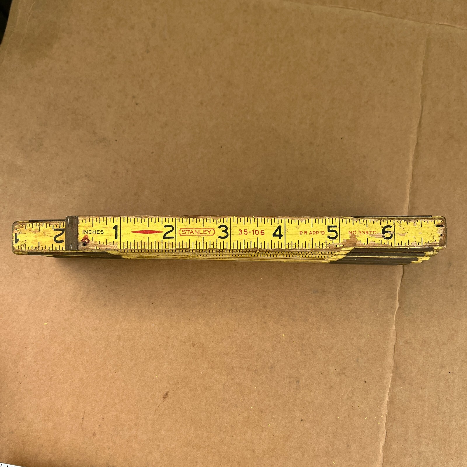 Vintage Stanley 35-106 Folding Ruler Rule Zig Zag 72” 6’ Ft USA