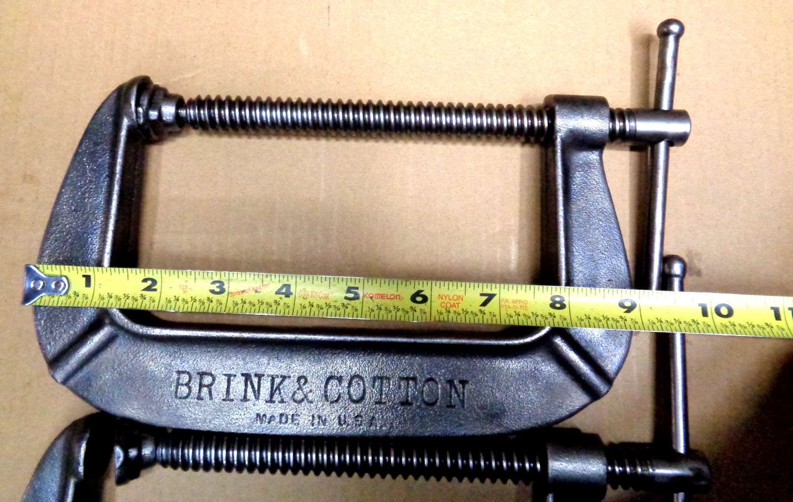Vtg Lot/3 BRINK & COTTON USA Heavy Duty C-Clamps (2) No. 146-6″ & (1) No. 143-3″