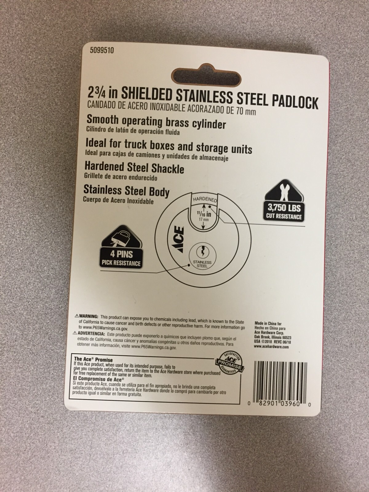2-3/4 in. H X 2-3/4 in. W X 1-1/16 in. L Stainless Steel 4-Pin Cylinder Shro