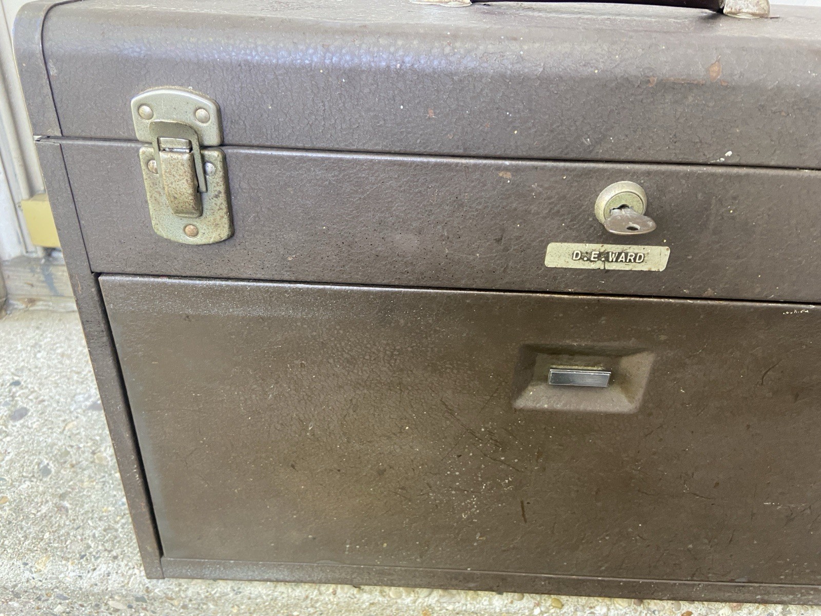 HARD TO FIND VINTAGE KENNEDY KY20 7 DRAWER MACHINIST CHEST BOX W/LEATHER HANDLE