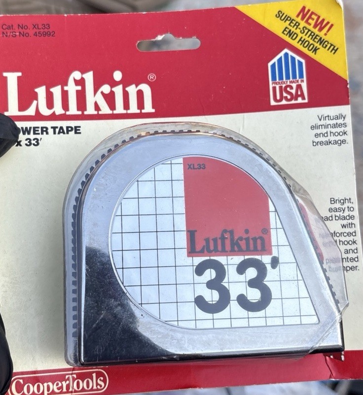 Vintage LUFKIN 1″ x 33′ Ultralok Power Tape Measure w/Toggle Lock NEW