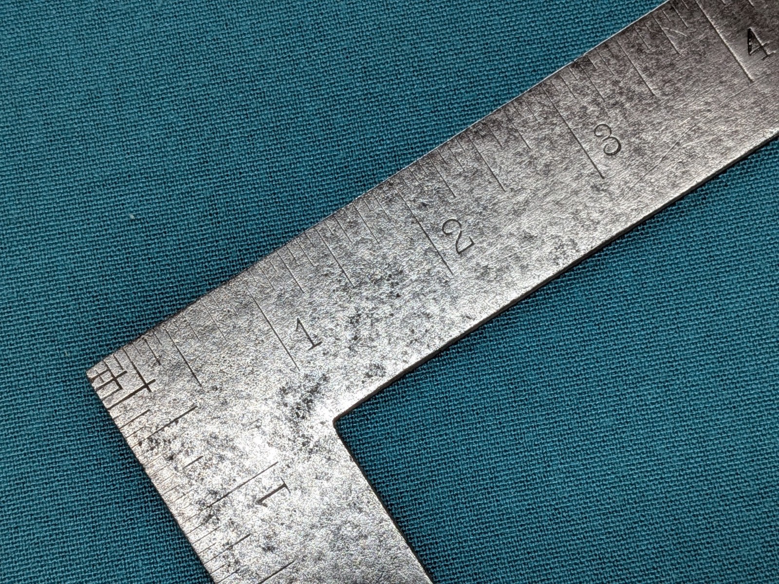 Scarce Old School Layout Square All-Steel 12″x7″x1″ w/Trademark 1/8″ Graduations