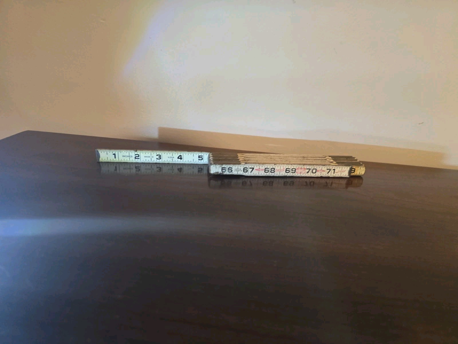 VINTAGE Lufkin No 646 Rugged Red End Modular Folding Brick Mason’s Ruler 72″