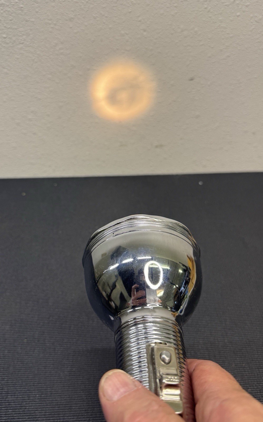 Vintage Sears Best Metal Flashlight Chrome Ribbed Body Tested Working USA