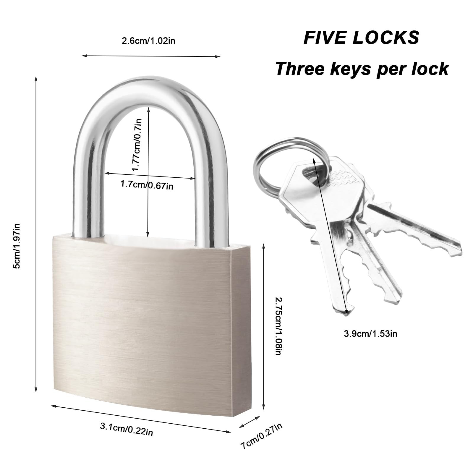 5 Pack Weatherproof Padlocks – 32Mm Security Lock, Outdoor Use, Storage Cabinet,