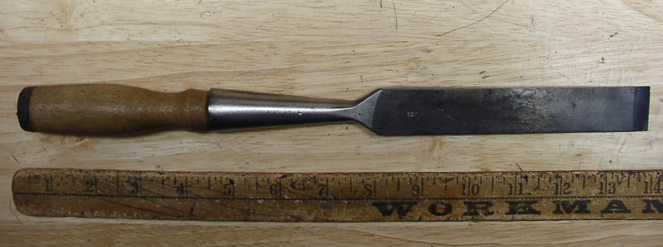Vintage Sears & Roebuck Socket Firmer Chisel,1″ X 9-7/16″,W/4″ Wood Handle,EXC