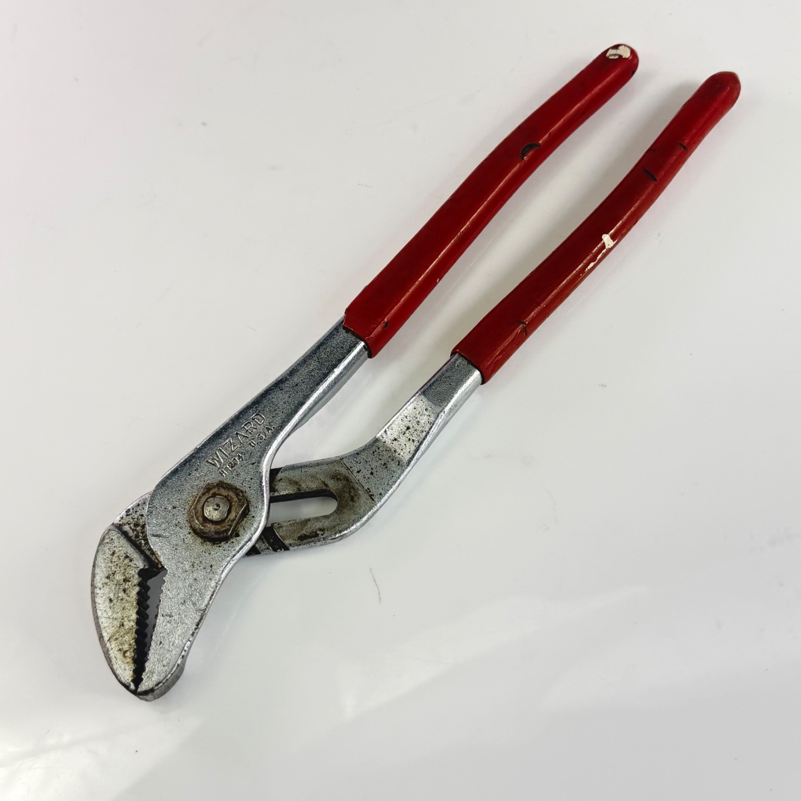 Vintage Wizard HR1204 10″ Slip Joint Water Pump Pliers Western Auto Made in USA