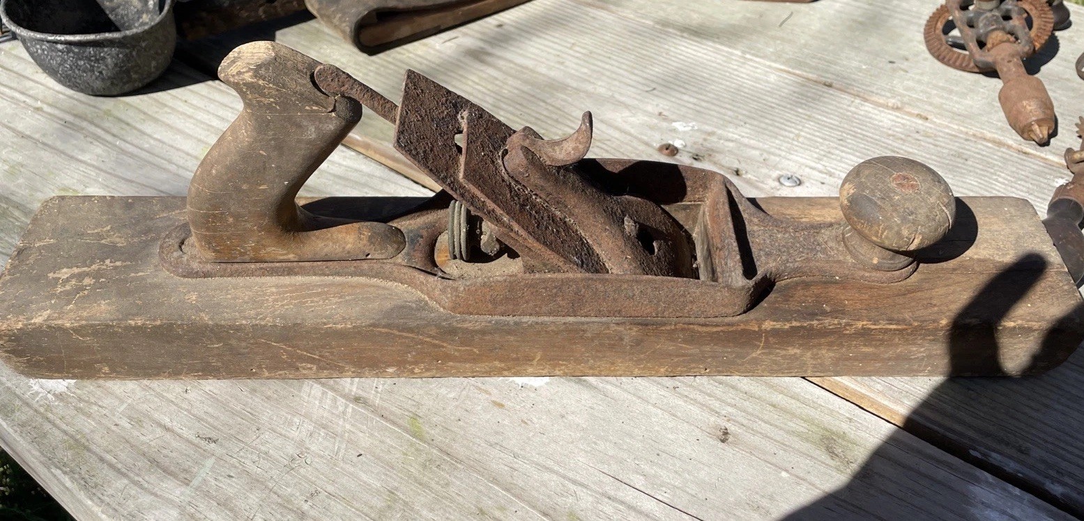 Large 18” Antique Wood Block Hand Plane~ Hand made Wood Working Tool