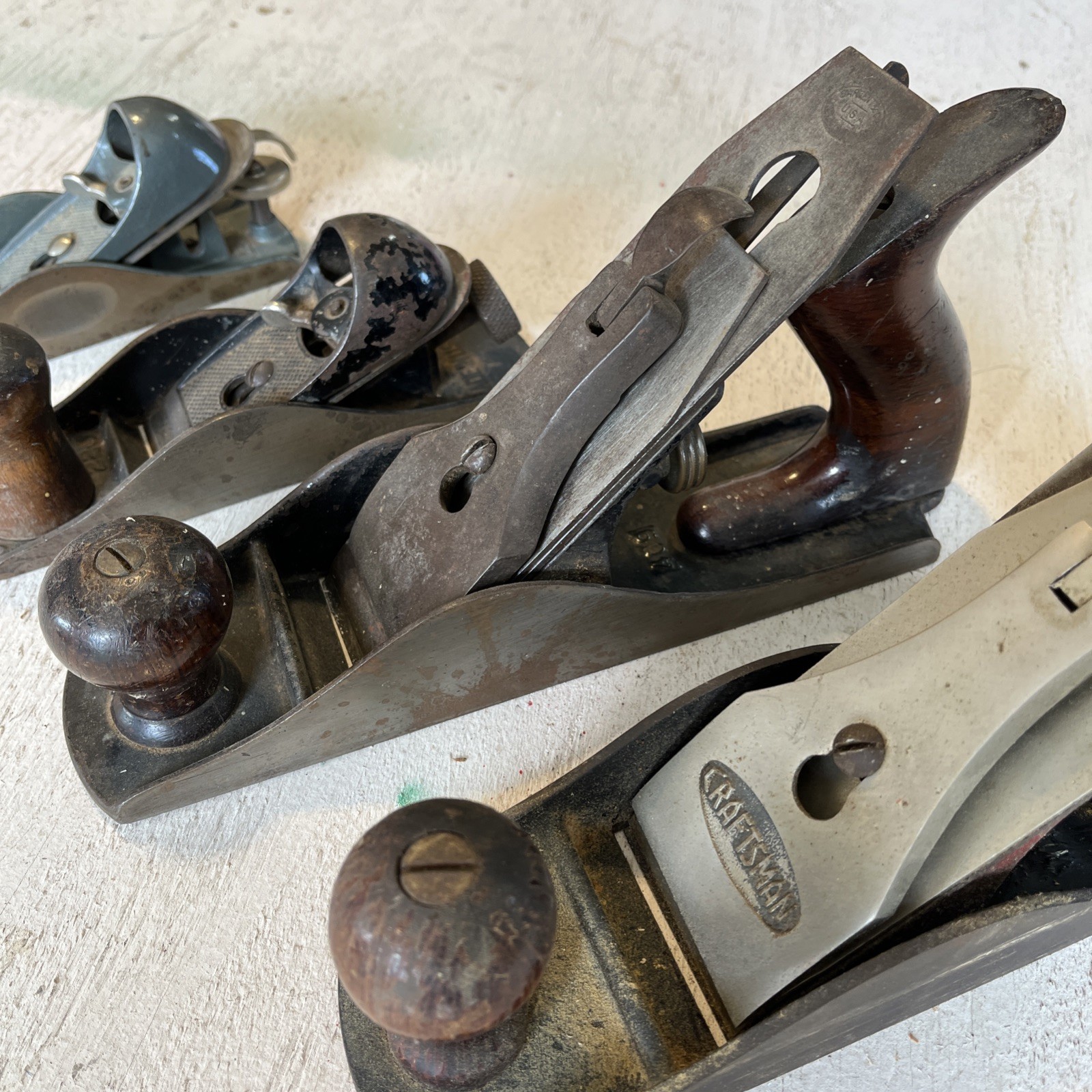 4 Vintage Planes – Craftsman -C 151 & 9” No. 4 USA – Sargent 9” & Stanley #220